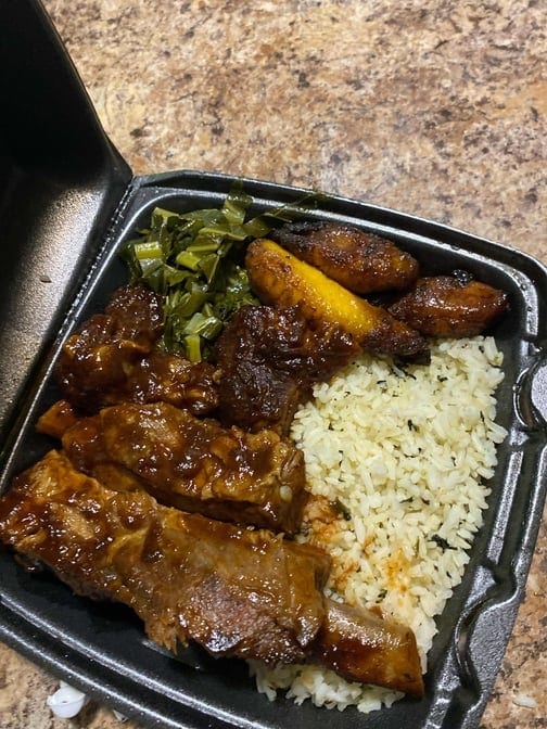 Braised BBQ/Jerk Ribs (Pork).