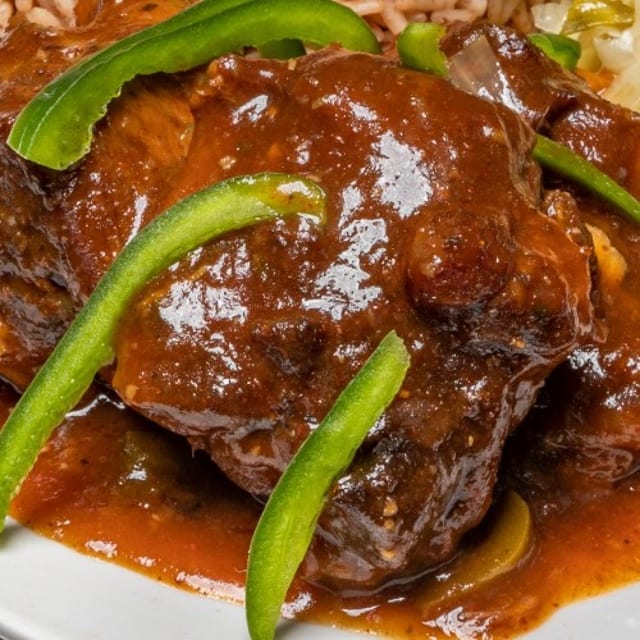 Brown Stew Chicken.