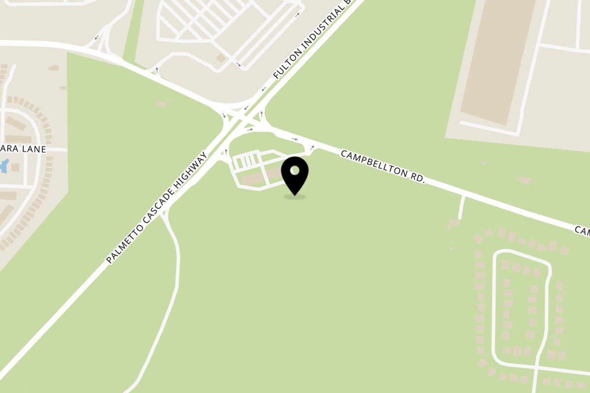 Map showing the location of Andreas Caribbean & Seafood Restaurant on 6890 Campbellton Rd SW Suite B1 in Atlanta
